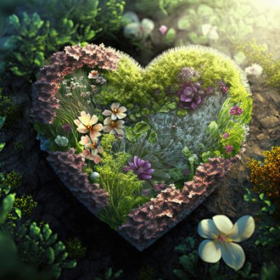 197329286-green-botanical-heart-made-of-flowers-leaves-and-plants-on-grass-spring-summer-love-nature